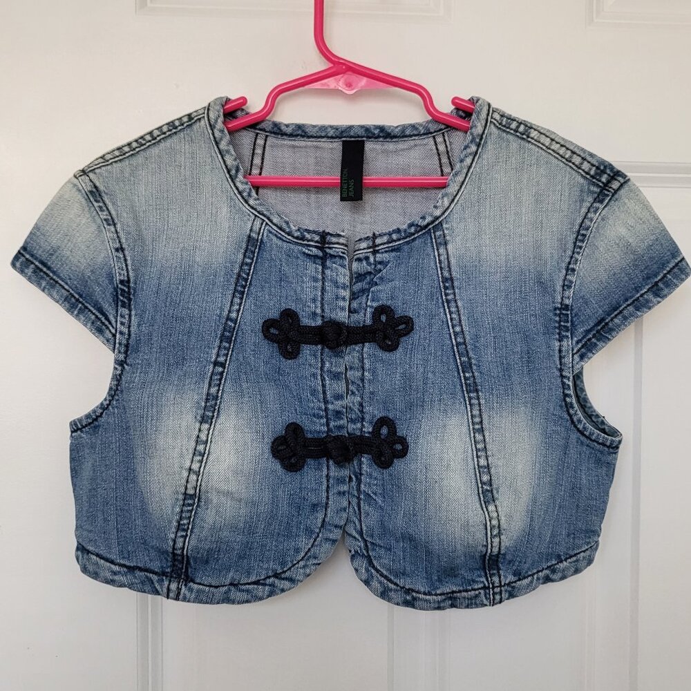BENETTON JEANS, Denim Underbust Vest, XS, Blue